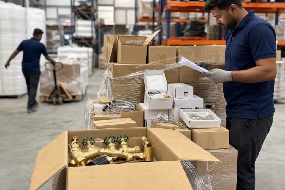 Sanitary hardware procurement scene reference