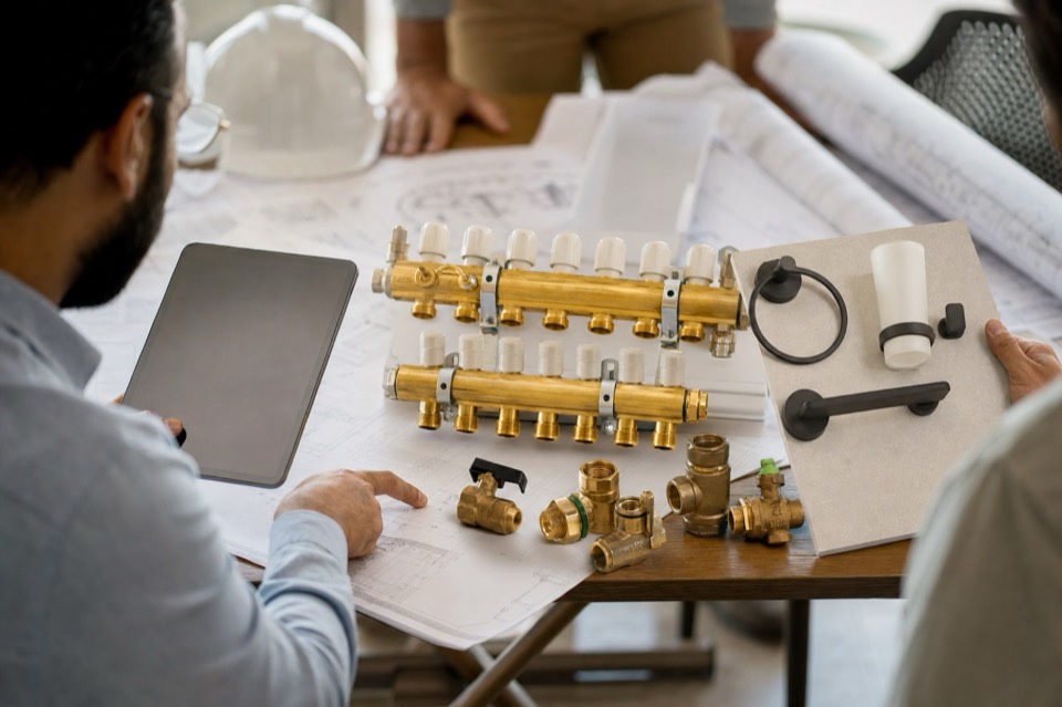 Sanitary hardware procurement scene reference